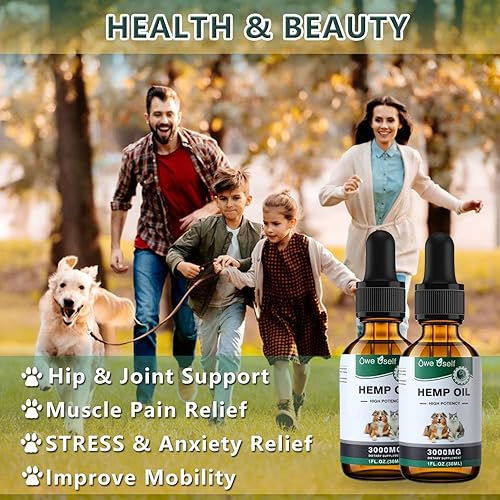 Miniatura 7 de Paquete de 2 aceites de cáñamo para perros y gatos alivio de la ansiedad artritis convulsiones alivio del dolor salud de la piel extracto de aceite