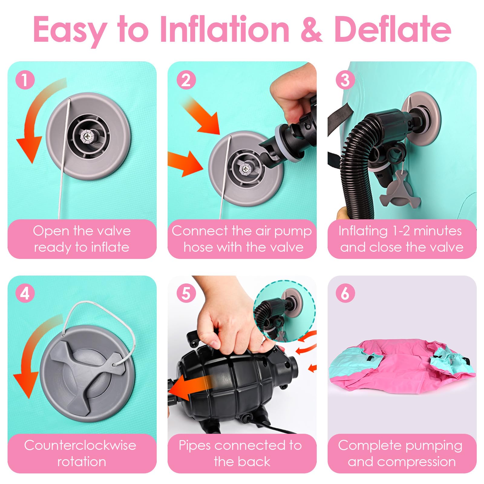 Diealles Shine Air Roll, 100x60cm Rullo ad Aria Gonfiabile Rotondo, Rotolo Gonfiabile con Pompa Elettrica e Borsa per il Trasporto, Air Barrel Gymnastics Roller per Allenamento Fitness Yoga