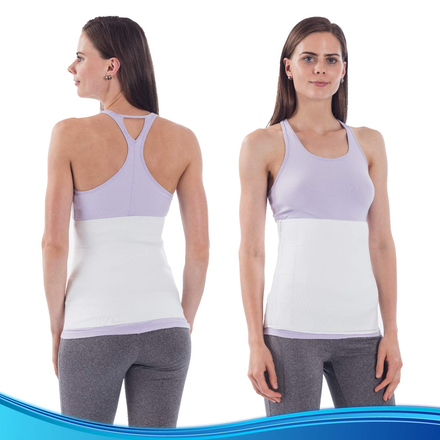 NYOrtho Postpartum Belly Binder, Abdominal Binder for Women, C-Section Recovery, Tummy Tuck Support, Belly Wrap for Postpartum, Hernia & Swelling - 4 Panel, 12" High, Latex-Free, Breathable - Small 30"-45"