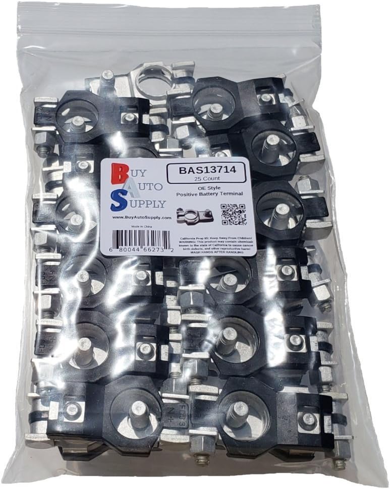 Buy Auto Supply # BAS13714 (25 Count) Direct Fit Positive Battery Terminal for Automotive Top Post Batteries Aftermarket Replacement for Toyota 90982-05035 GM 92199462 Nissan 24340-7F000