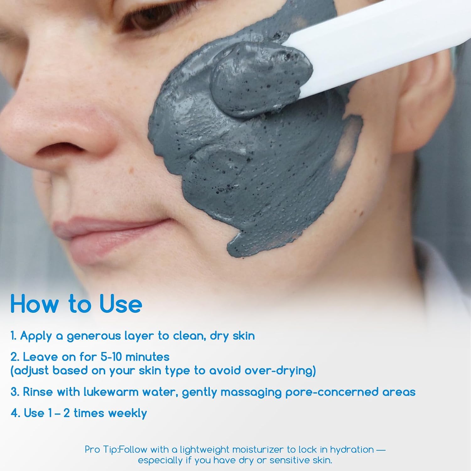 Deep Cleansing Clay Mask for Face: Detoxifying & Pore Minimizing Mud Mask with Natural Minerals, Suitable for All Skin Types