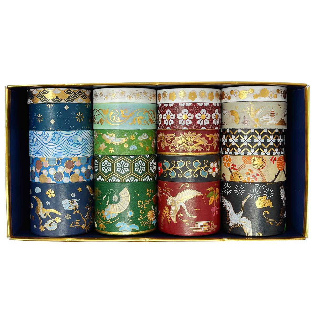 Cinta Washi japonesa de 20 rollos con adhesivo reposicionable que no deja residuos en papel