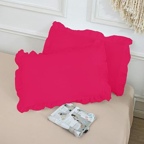 Miniatura 2 de Juego de 2 fundas de almohada con volantes, fundas de almohada decorativas ultra suaves para cama y sofá, funda de almohada de tamaño estándar con