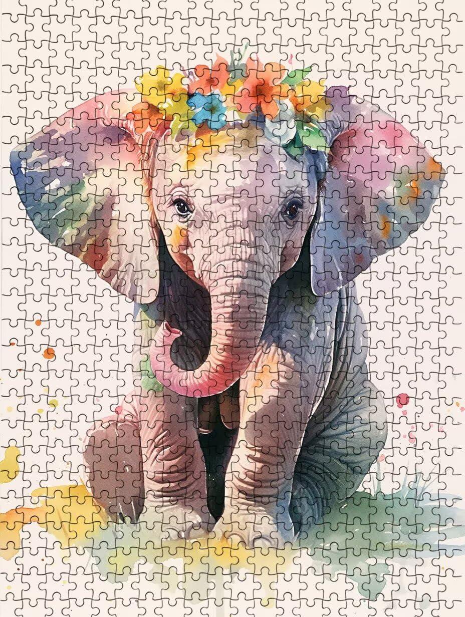 Puzzle 6000 Teile, Blumen Elefanten Puzzle Erwachsene 6000, Klassische Puzzles, Puzzlespiele für Die Ganze Familie, Mit Schöner Verpackung, Dekoration Puzzles und Geschenke FNKL3-462