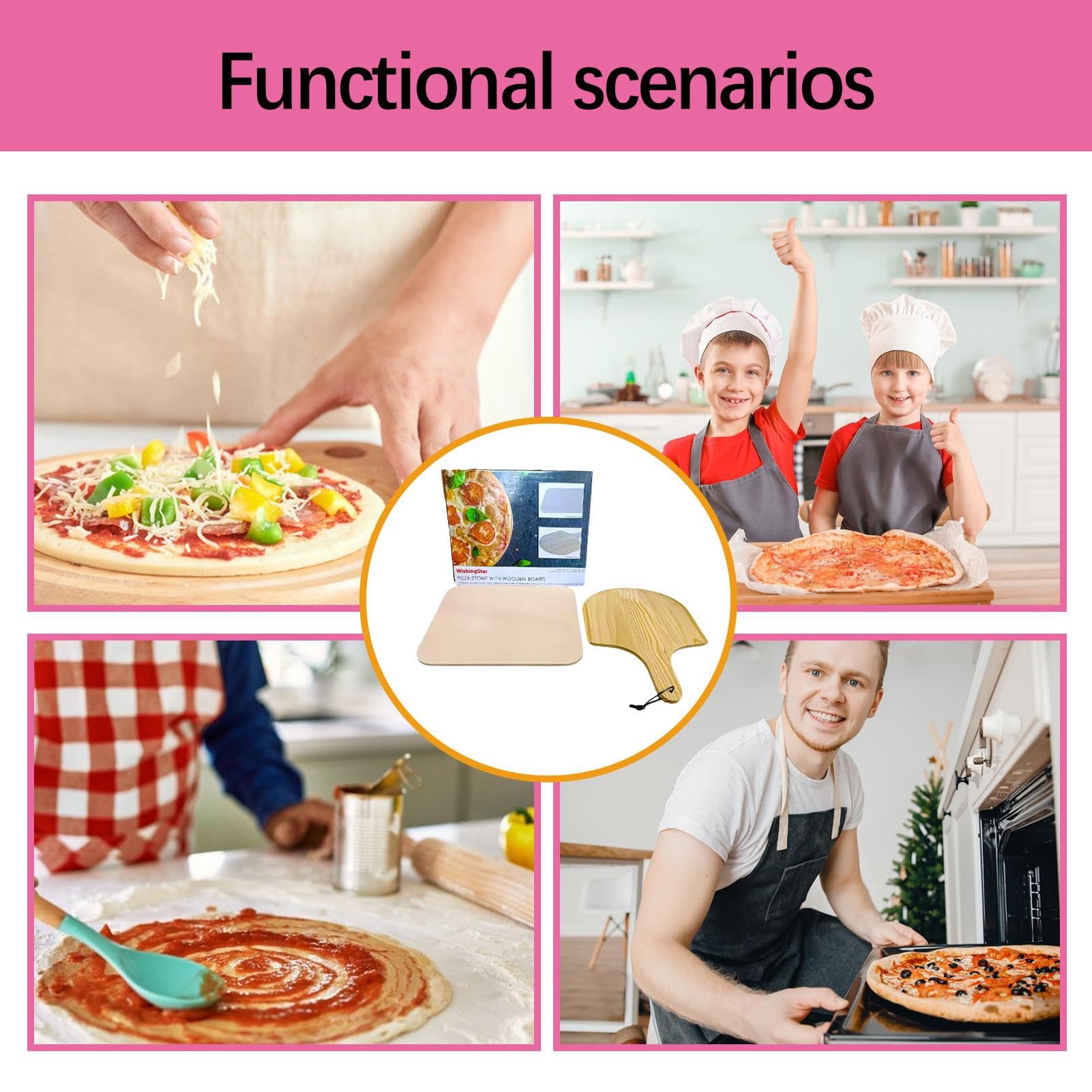 Ladrillos para pan – Juego de piedra para pizza, de madera, resistente al