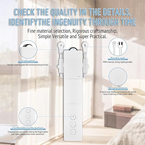 Miniatura 7 de Keego Abrecortinas automático con panel solar, abridor de cortinas inteligente con aplicación de control remototemporizador, motor de alto