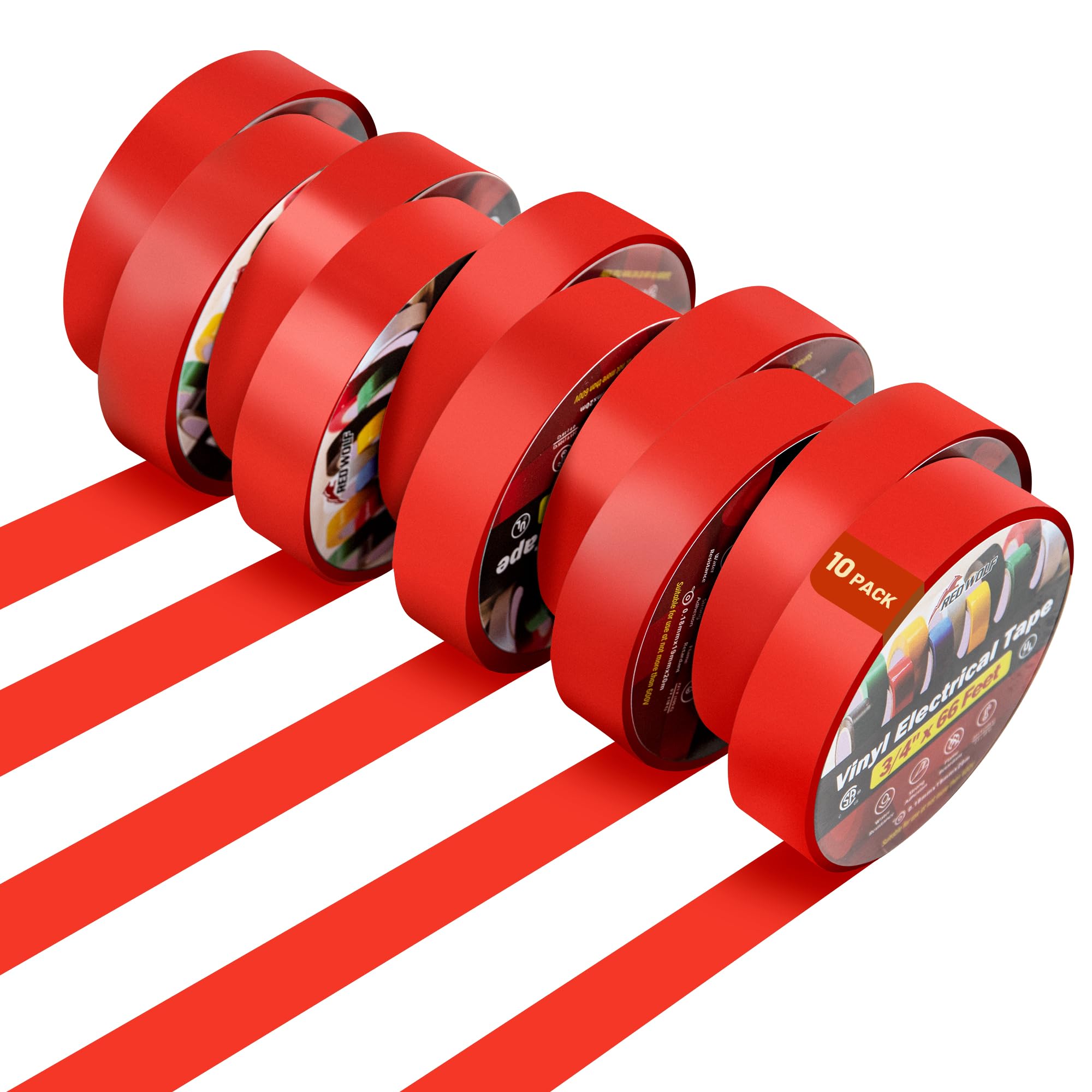 Breites Rotes Isolierband – Wasserdicht, Industrie-Vinyl, 5,08 Cm X 20,1 M – Impact