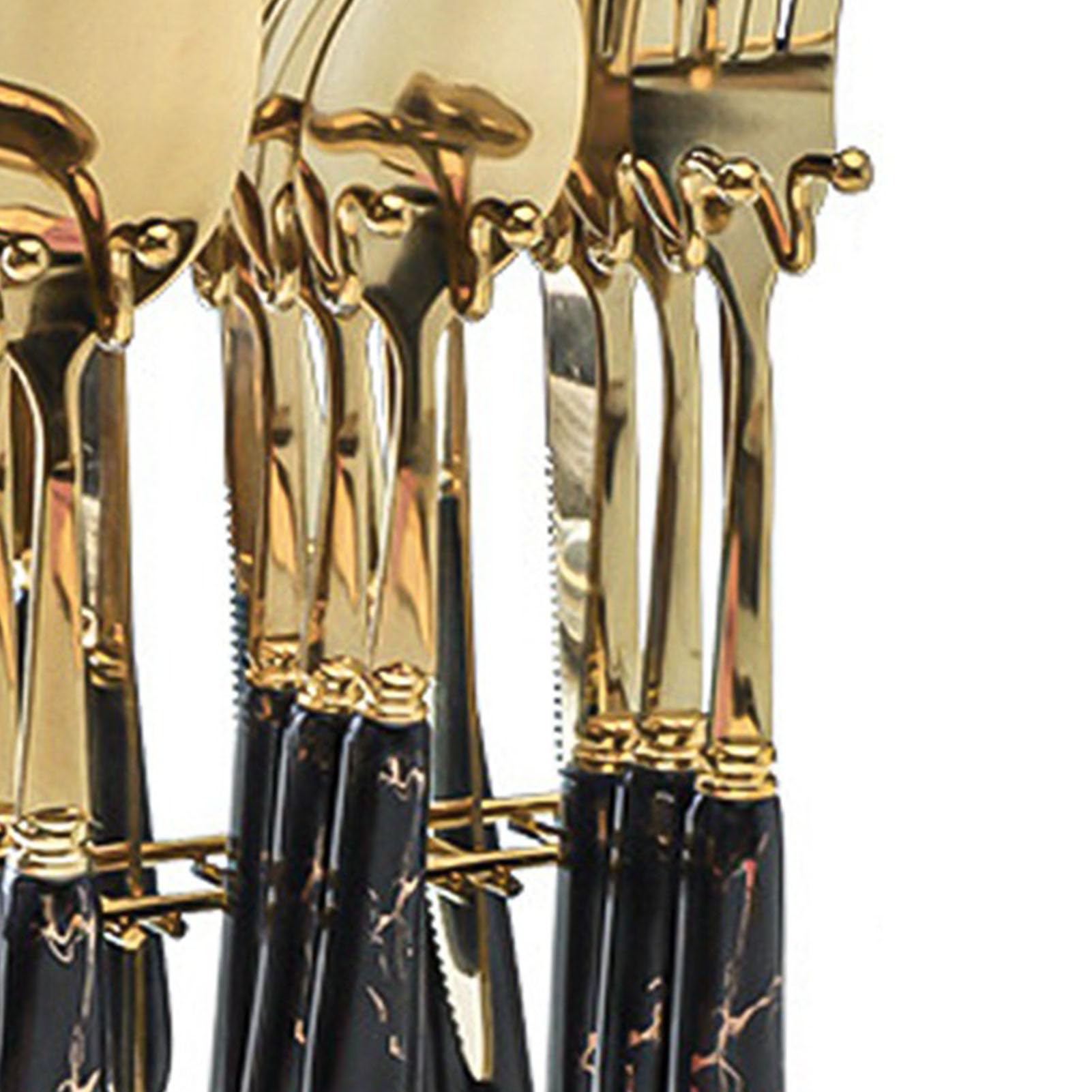 Edelstahl-Gabel-Löffel-Set, hochglanzpoliert, verdicktes Küchengeschirr-Set für Zuhause, Restaurants, Versammlungen, goldfarbenes Edelstahl-Besteck-Set, Geschirr,