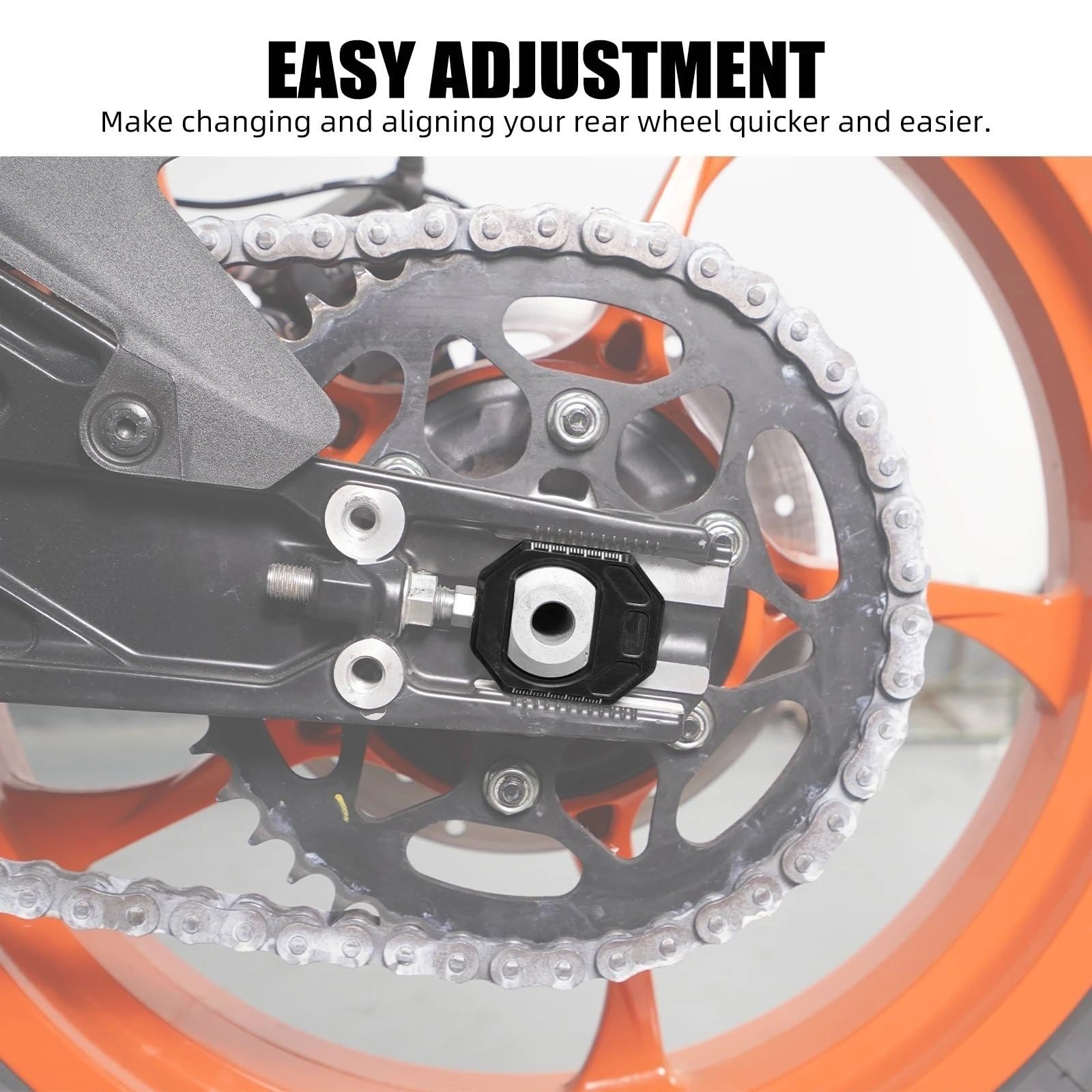 Ajusteur de Chaîne Ajusteur de Tension de chaîne de bloc d'essieu, Convient pour 390, Enduro R, SMC R 2025, 125, 250, Duke 390 Tendeur de Chaîne de Réglage de