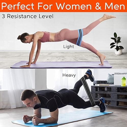 Miniatura 5 de ellostar Bandas de resistencia para ejercicio de piernas y glúteos, bandas antideslizantes fuertes y elásticas, bandas de entrenamiento duraderas