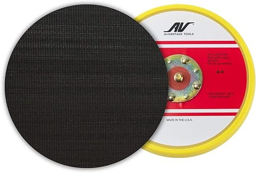 AirVANTAGE - Lijadora de órbita aleatoria de bajo perfil con soporte y almohadilla de repuesto (gancho y bucle de 6 pulgadas)