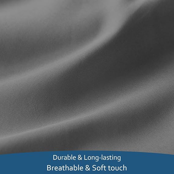 Moonsea Air Mattress Queen Sheet Set Deep Pocket Queen Sheets - 4 Piece Bed Sheets Queen Size Fade Resistant Fits 16in to 24in Pillow Top Air Bed Mattress - Grey