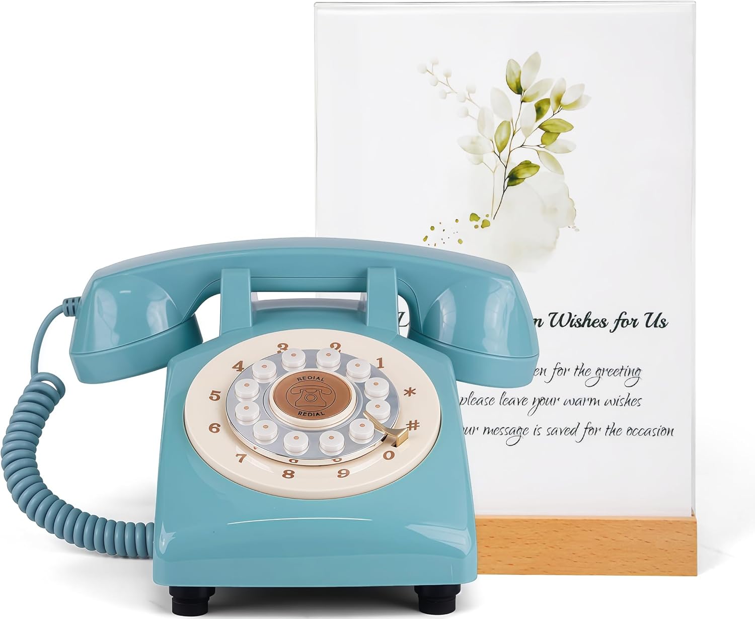 RetroVox Audio Guest Book Wedding Phone Guestbook Guest Audio Message Book, Vintage Style for Wedding Reception, Bridal Shower, Baby Shower（B Blue）
