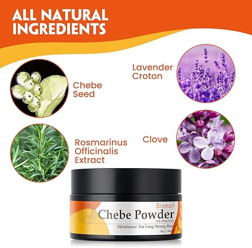 Miniatura 2 de Brzeaf Auténtico polvo Chebe tradicional para el crecimiento del cabello, súper hidratante y acondicionador profundo del cabello, polvo para todo