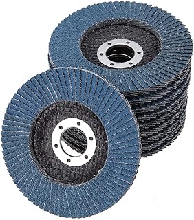 10 discos abrasivos de láminas (115 mm, planos, grano 80), color azul
