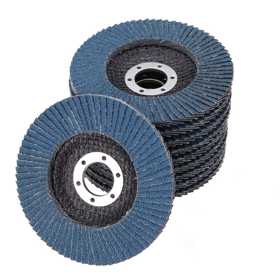 Discos abrasivos planos P60 de 115 mm, 50 unidades, color azul