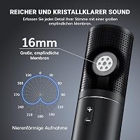 Tonor Q9 USB Kondenzátor Mikrofon Szett - Kardioid Irányítottságú Stúdió Minőségű Fém Mikrofon PC, Laptop és Konzol Kompatibilitással 2
