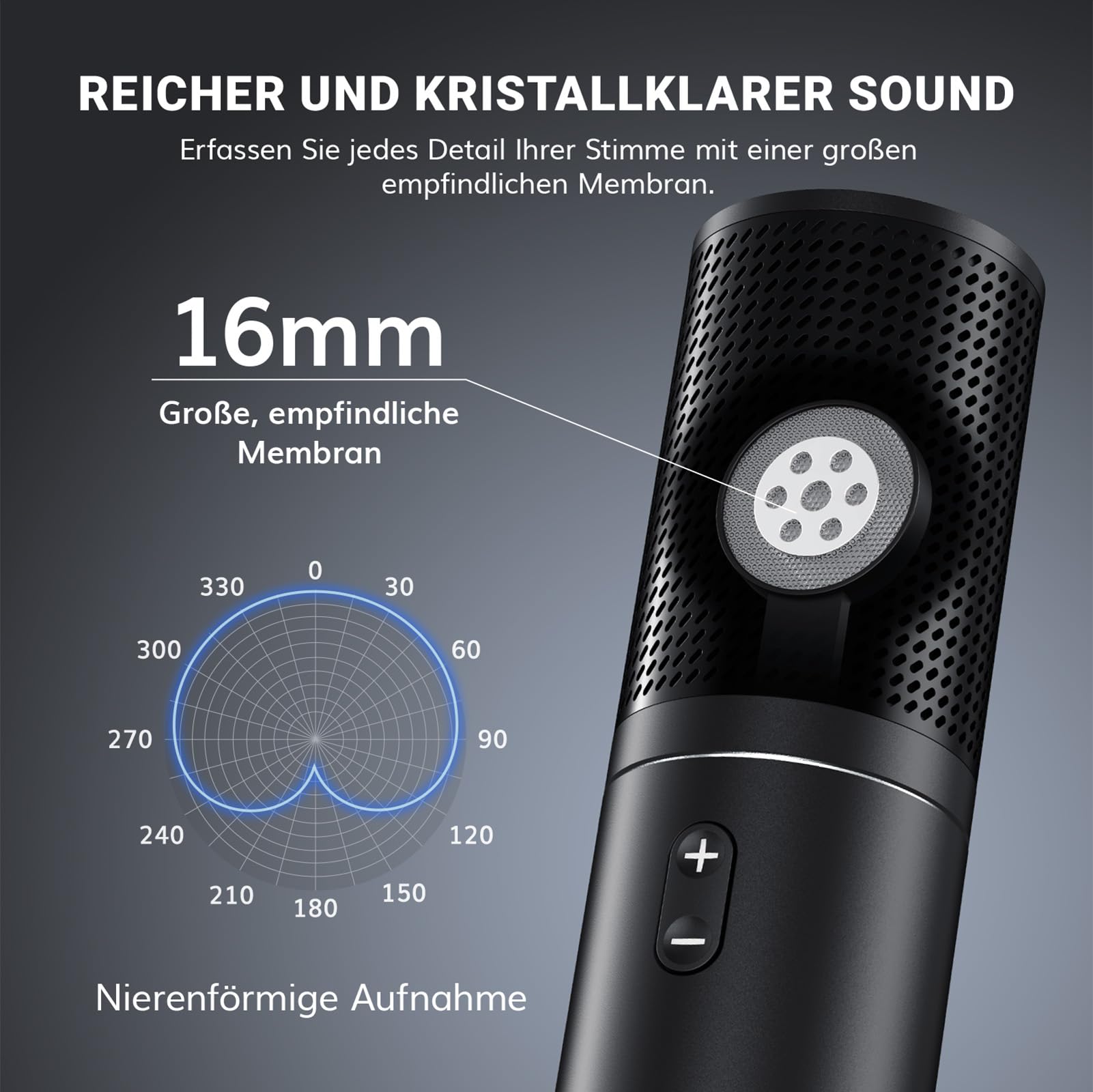 TONOR Q9 USB Podcast Microphone Kit, Gaming Studio Streaming Mic for PS4/5/Discord/Twitch, Recording Condenser, 200 cm Kabel, Arm Stand