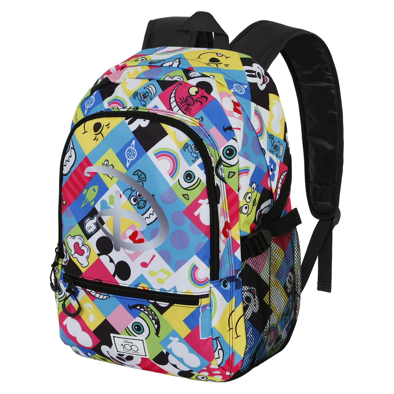 Disney 100 Collage-Mochila Fight FAN 2.0, Multicolor, 31 x 44 cm, Capacidad 24 L