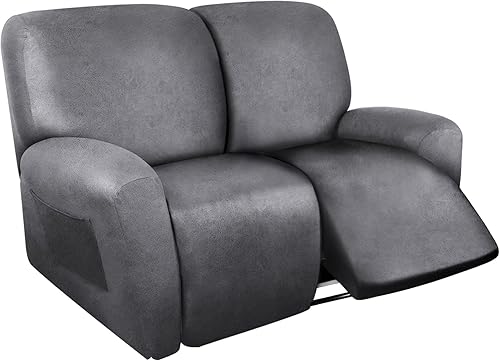 Miniatura 54 de Fundas para sofás reclinables símil cuero, para sofá de 3 plaza, protector de muebles, tela de elastano lavable, 8 piezas, color marrón 02 marrón,01