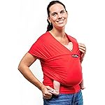 Cuddlebug Baby Wrap - Hands-Free Baby Carrier Wrap - Soft & Stretchy Baby Wraps Carrier - Carrier Newborn to Toddler 7-35 lbs - One-Size-Fits-All Holder - Hip-Healthy (Red)