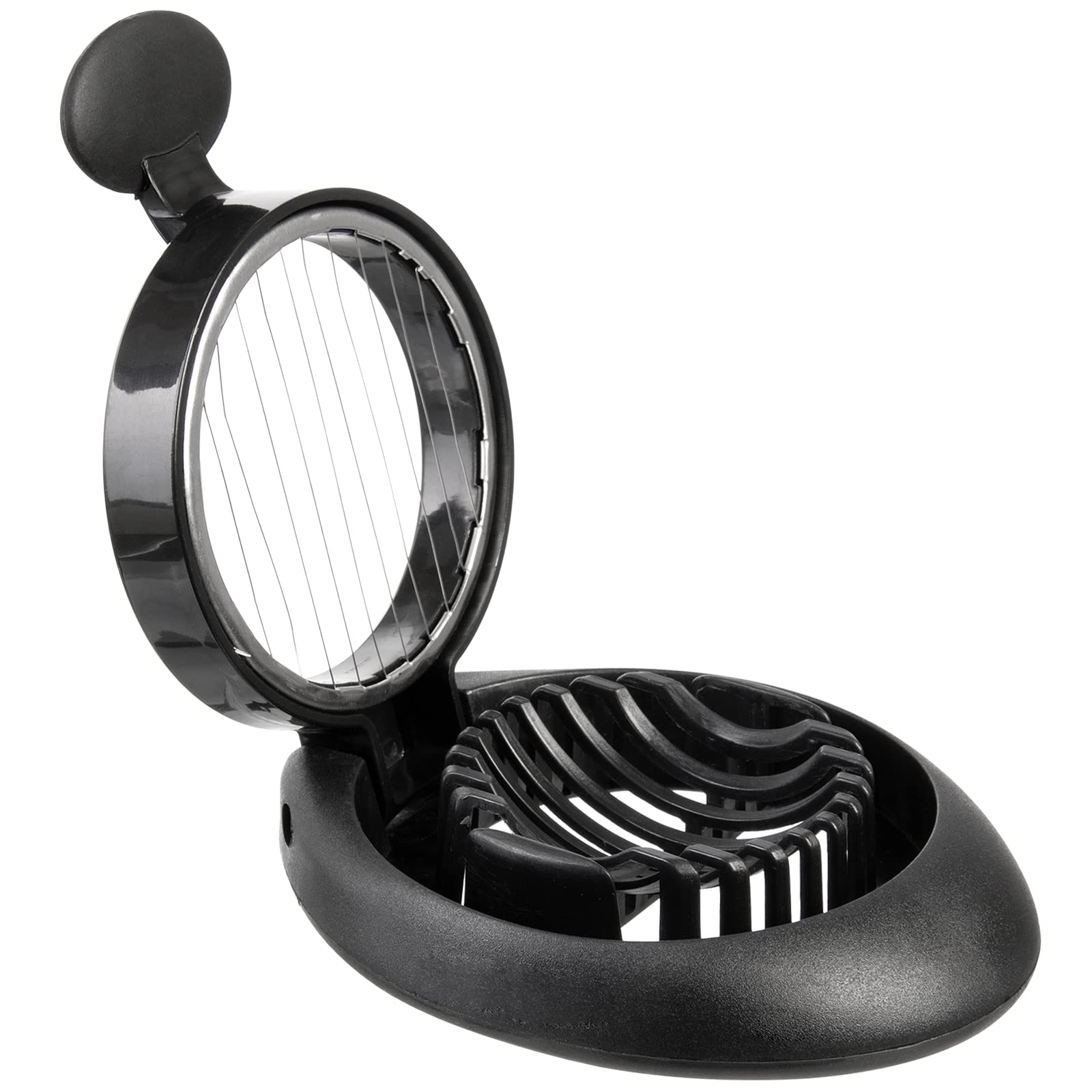 WencoPremium Egg Slicer, For 5 mm Thin Egg Slices, Rustproof Stainless Steel Cutting Wires, Dishwasher Safe, Plastic, Black