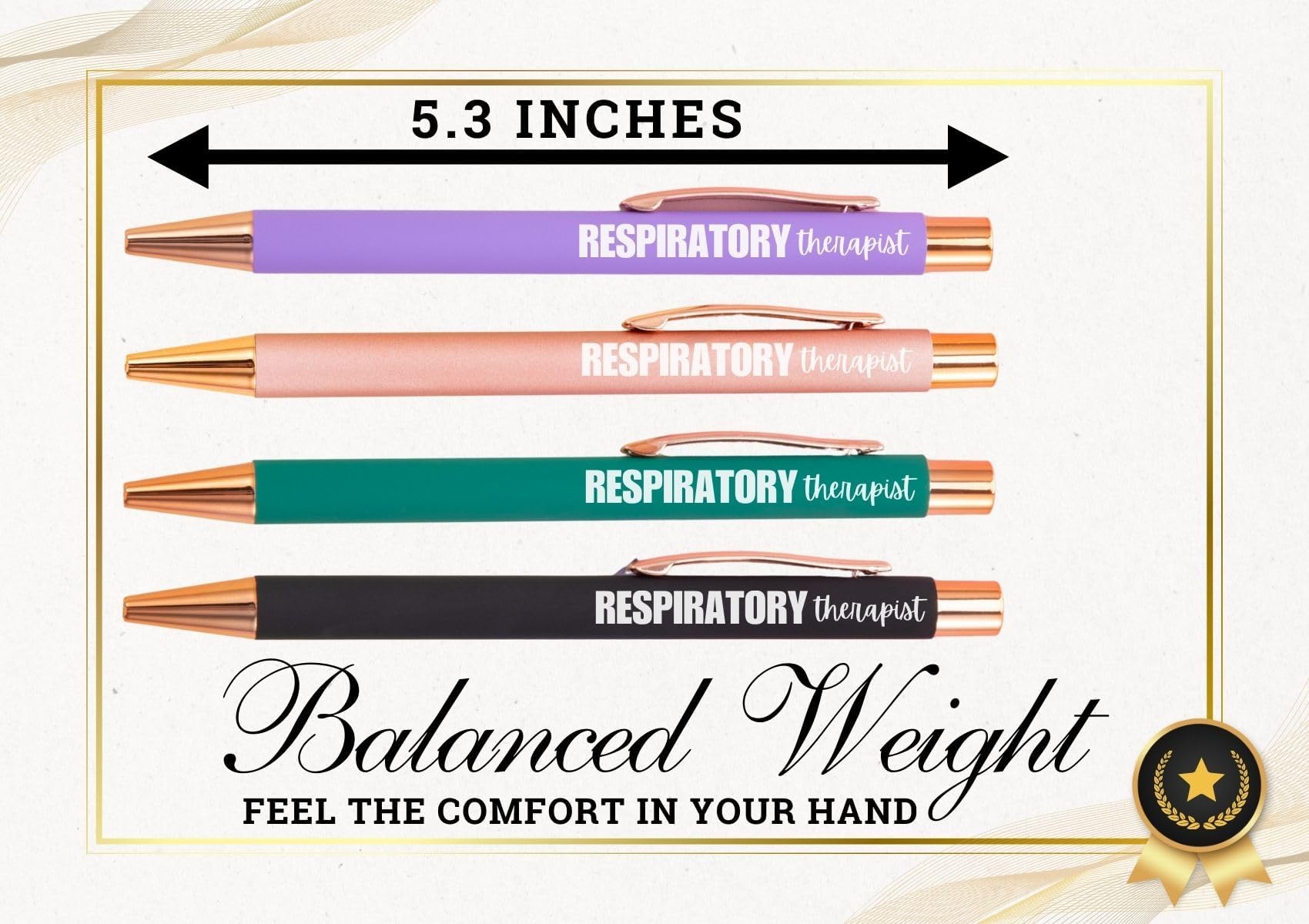 InnoBeta Respiratory Therapist Gifts, Ballpoint Pen Set of 4, Perfect Respiratory Therapist Gifts Idea for Women on Birthday and Christmas