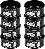 Sunnyray 8-Pack 4 Inch Nonstick Springform Pans - Leakproof Mini Cheesecake Molds with Removable Bottoms for Quiches, Pies & Pizzas (Black)