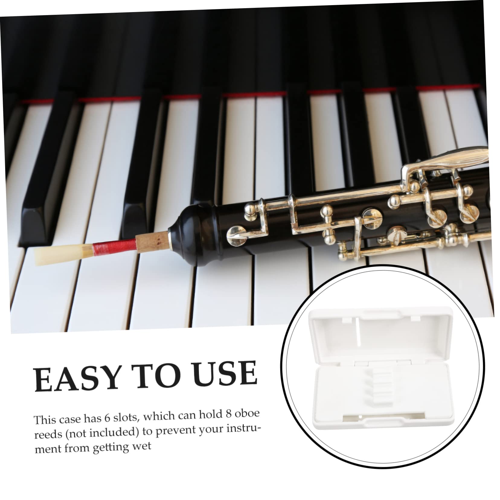 BESTonZON 5 Pz Custodia Per Ance Per Oboe Contenitore in Canna Abs Ancia Per Oboe Porta Ance Per Strumenti Porta Canna Organizzatore Di Ance Per Oboe Strumento Oboe Fischio Bianca Addominali