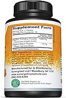 Vista 2 de Suplemento de cúrcuma orgánico certificado por USDA, incluye cúrcuma orgánica y pimienta negra orgánica, 1,400 mg de cúrcuma por porción, 60