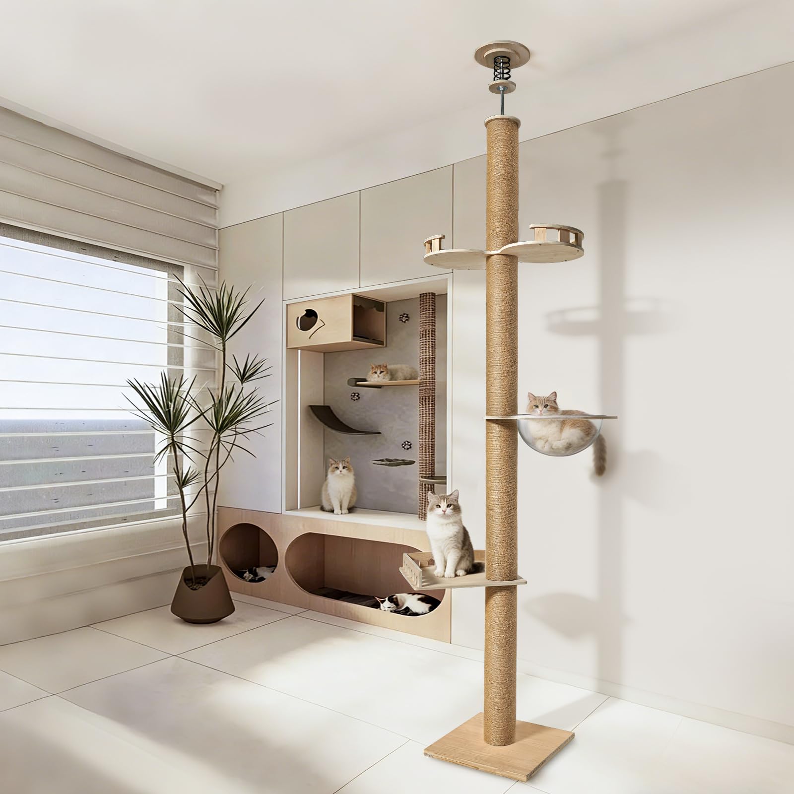 Tiragraffi regolabile in altezza, 255-265 cm, con capsula e colonna