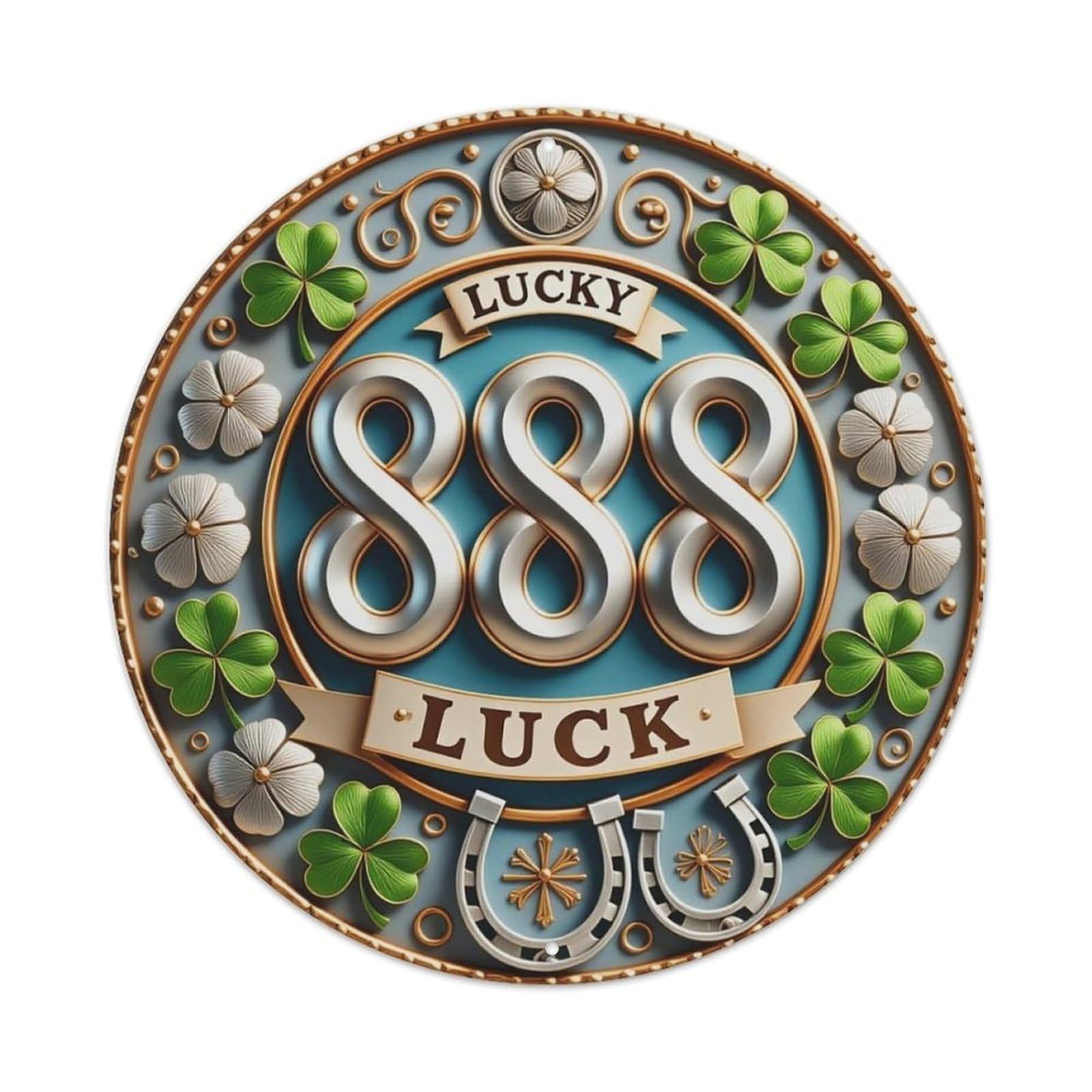 Lucky Eight Eight Eight Luck Metal Tin Sign