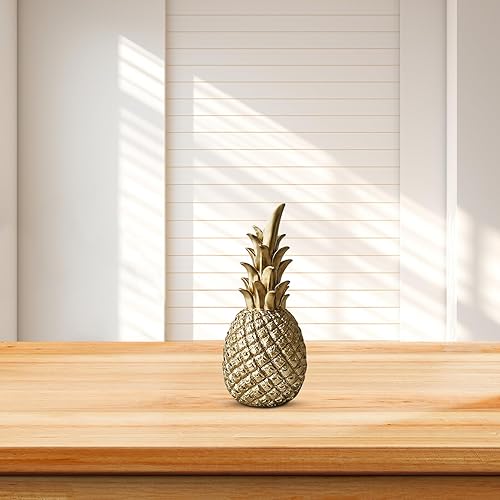 Miniatura 5 de Cabilock Estatua de resina dorada de piña, decoración de escritorio, sala de estar, gabinete de TV, decoración de mesa, adorno de frutas