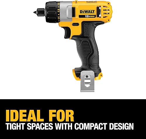 Miniatura 4 de DEWALT 12V MAX Cordless Screwdriver, 1/4-Inch Hex Chuck, 1-Inch Bit Tips, Electric (DCF610S2)