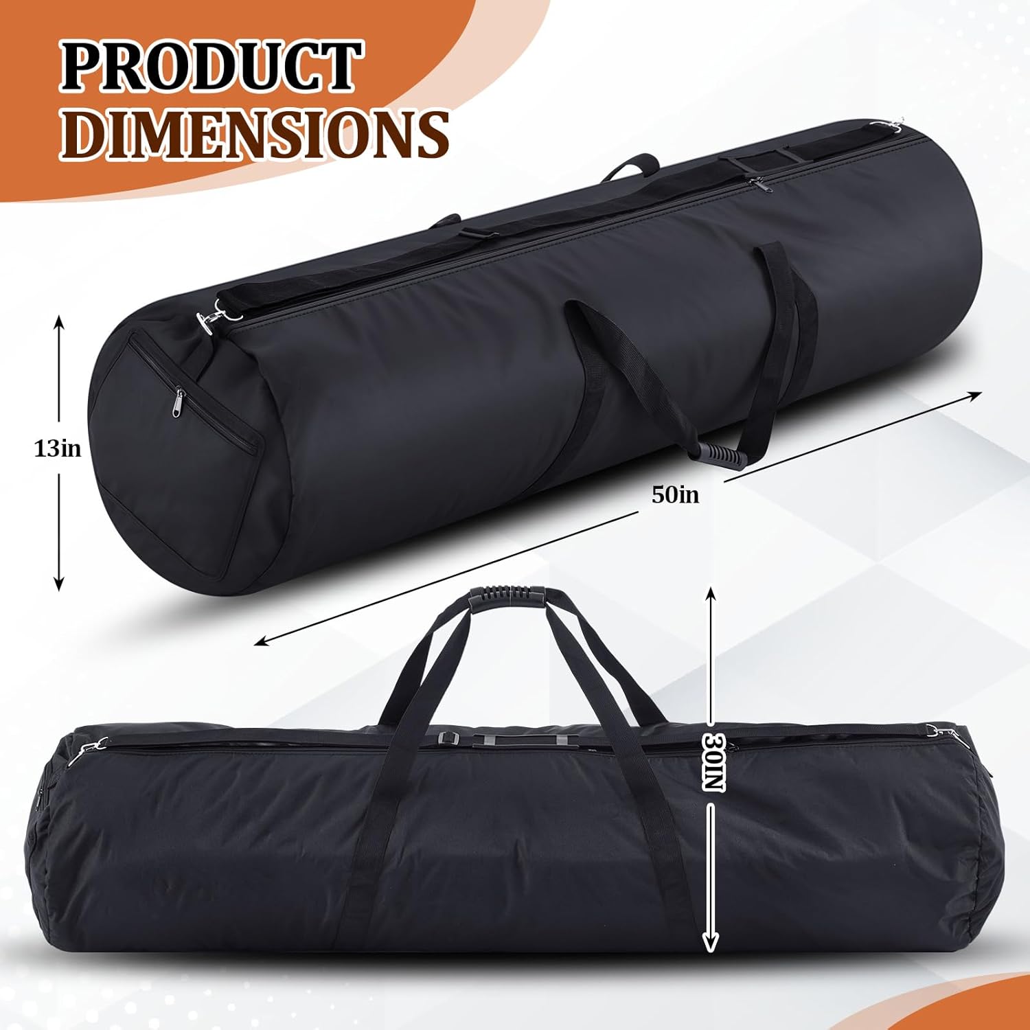 50" Heavy Duty Drum Hardware Bag Drum Set Large Carry Case with Removable Shoulder Strap for Cymbal Stands