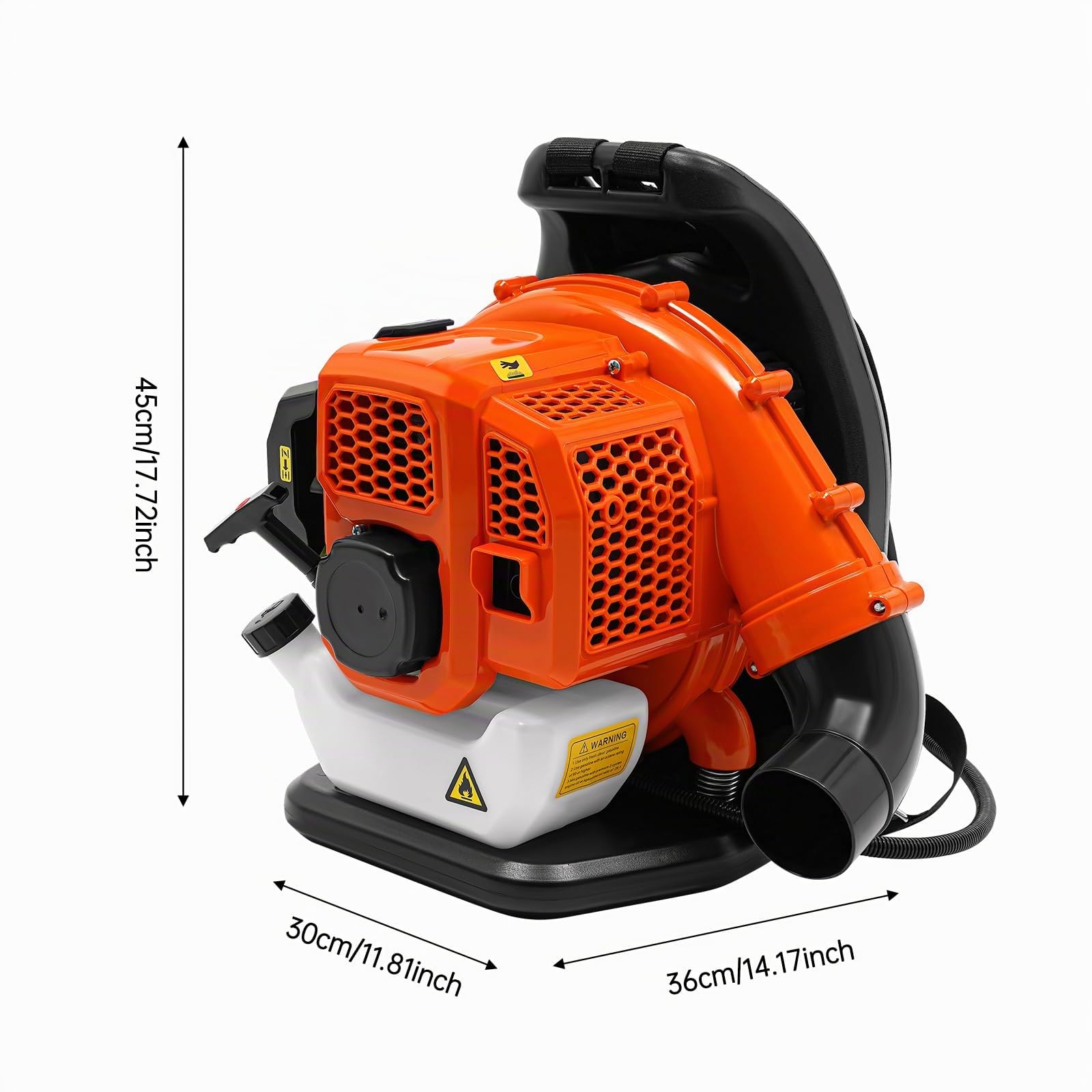 Soplador de hojas 7000 RPM a gasolina, soplador de mochila de gasolina de 2 tiempos, soplador de jardín de 1.25KW, soplador de hojas para limpieza de césped de jardín, volumen de aire de 720