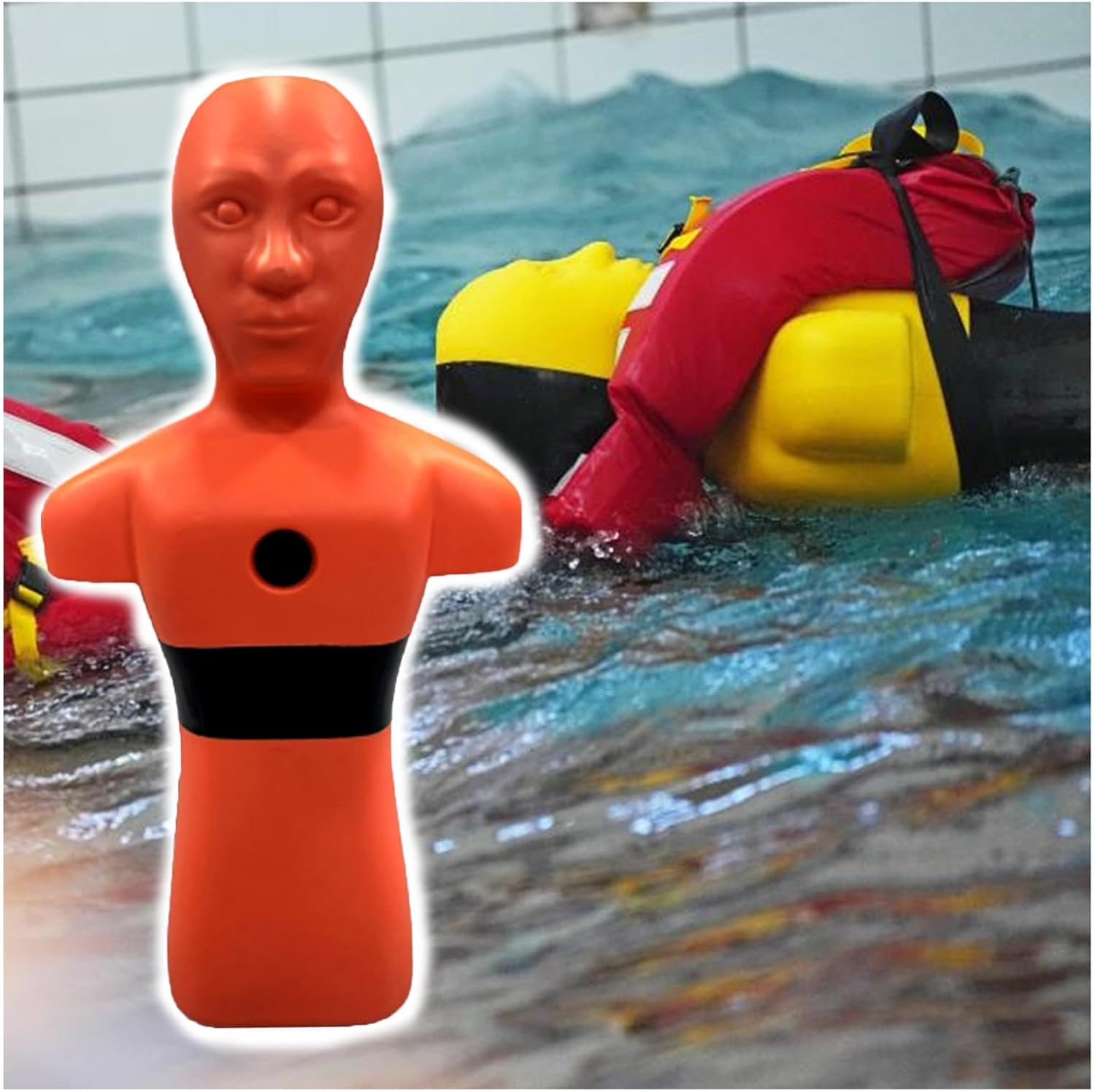 Water Life-Saving Training Dummy,Drowning Prevention Education Tools,Water Life-Saving Training Figures,Rapid Drainage(Yellow)