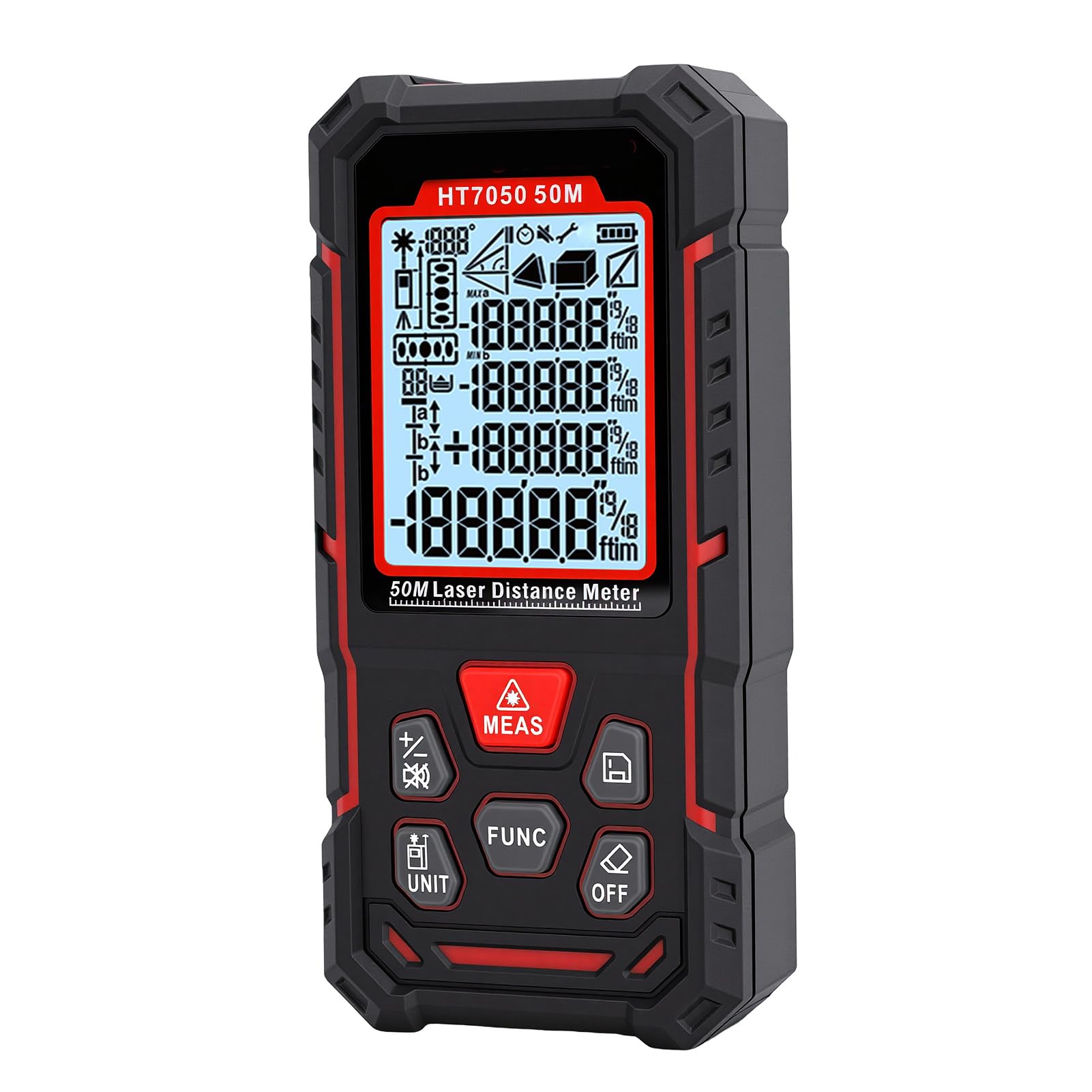 Medidor de Distancia Láser ±1,5 Mm Precisión 99 Almacenamiento | Telémetro, Precisión ±1,5 Mm, Carcasa IP40, Modos de Volumen de Área, Construcción , Pilas AAA, Nivel Electrónico