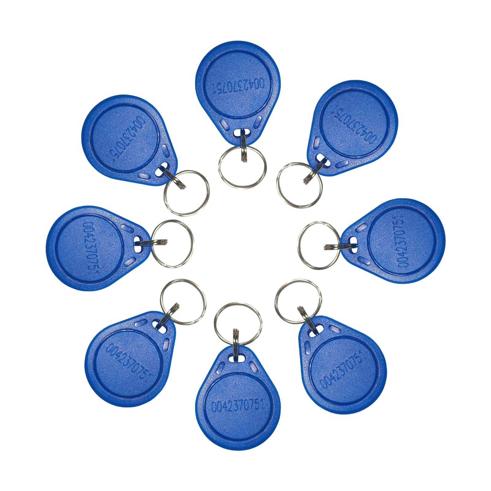 Lot de 100 porte-clés RFID 125 kHz - Cartes porte-clés en lecture seule compatibles avec EM4100/TK4100 - ABS durable et étanche pour systèmes de contrôle d'accès, maison, bureau, hôtel (100 porte-clés