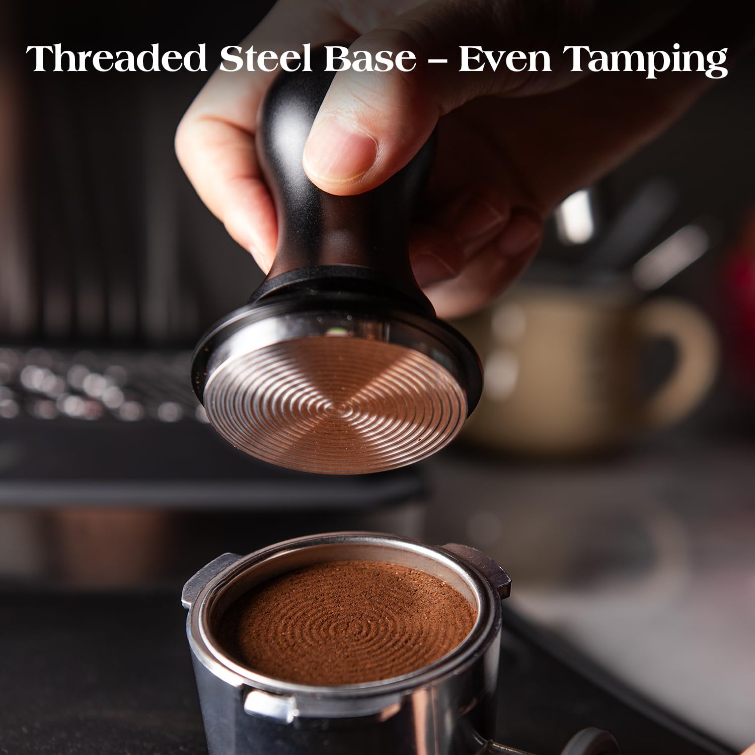 Kit 7 Accessori Espresso 54 mm – Tamper Livellatore, Distributore di Caffè, Strumento WDT, Puck Screen e Imbuto Dosatore, Compatibile con Macchine Espresso Sage 54 mm e Portafiltri