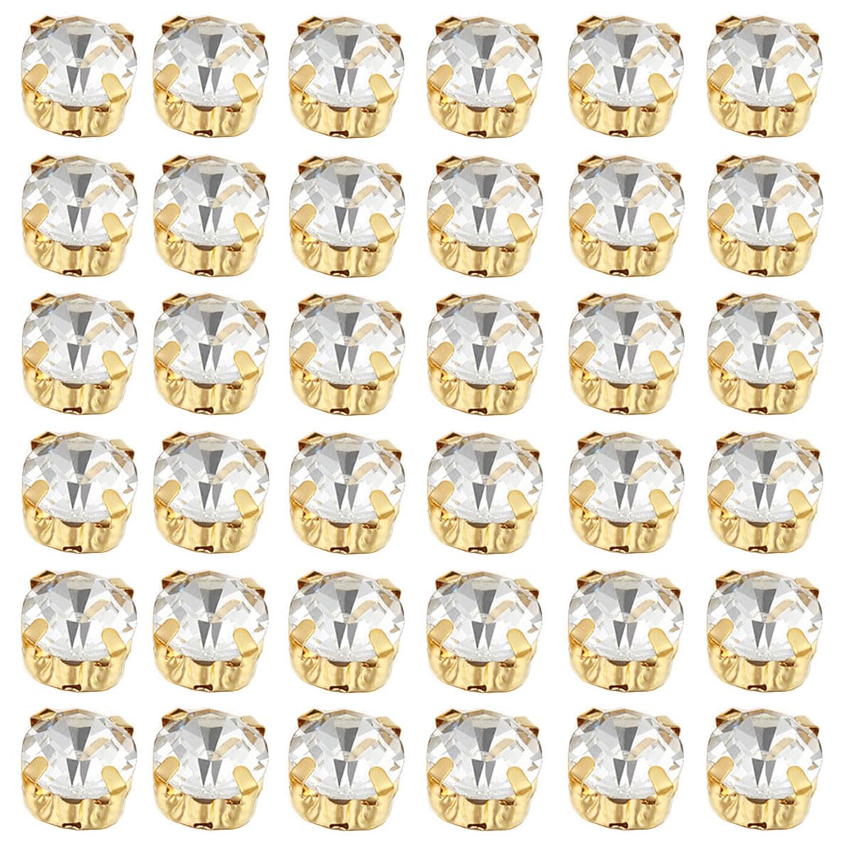 Photo 1 of UYTRDVG Gold Claw Sew On Rhinestones, Crystal Glass Gems, 4mm