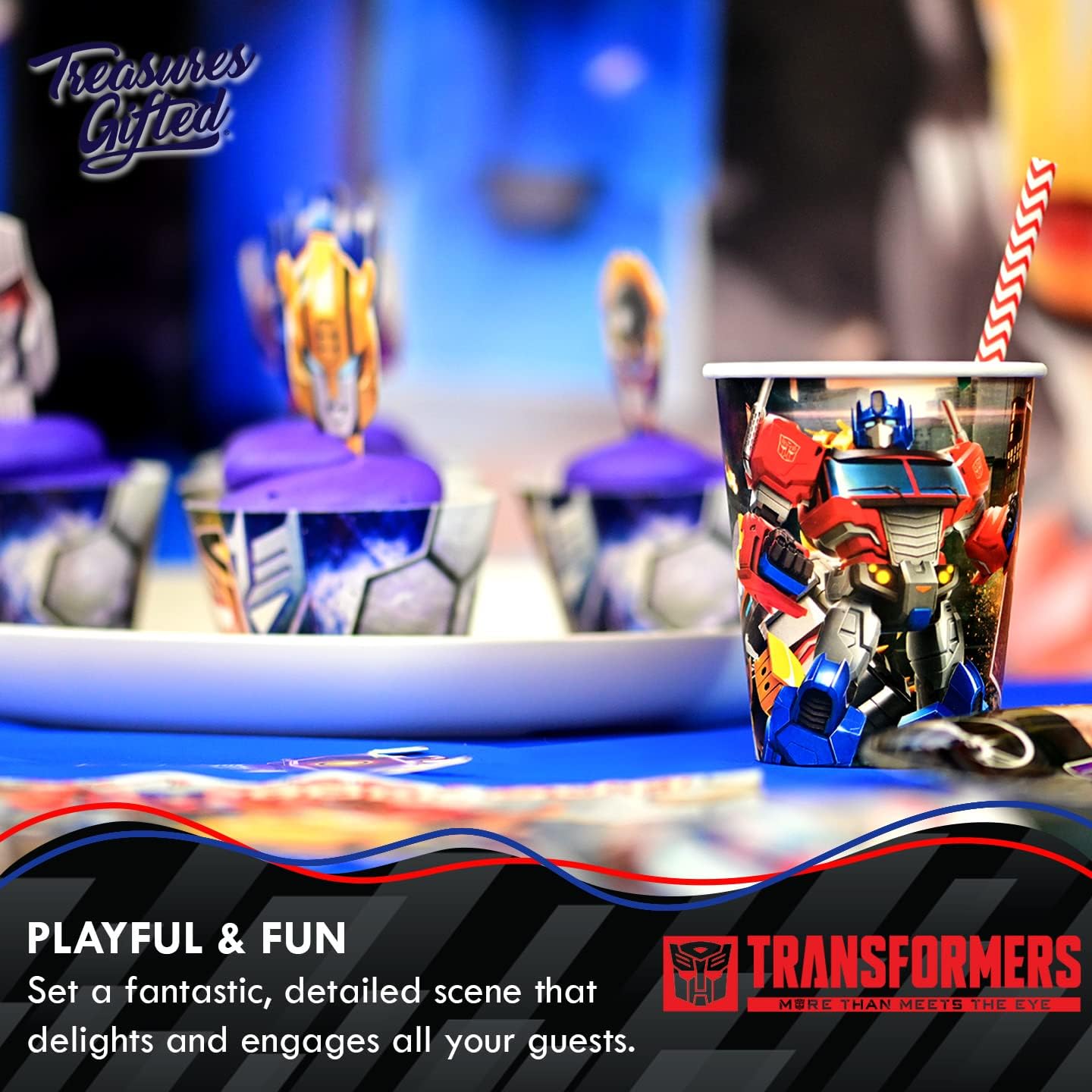 Treasures Gifted Transformers Cups 24ct - 9oz Transformers Party Cups Autobots - Transformers Party Supplies - Transformers Birthday Party Supplies - Transformers Birthday Decorations