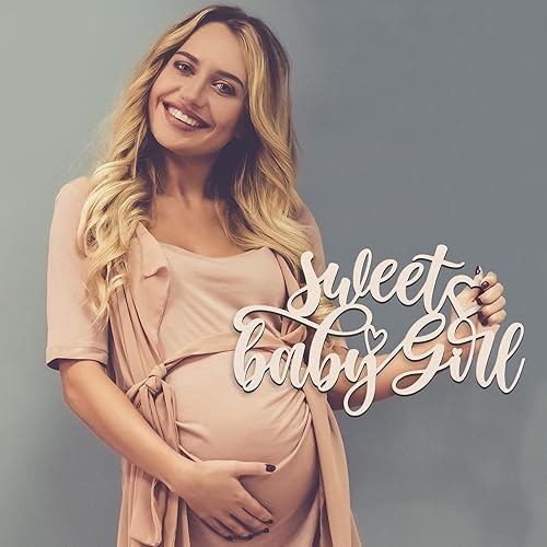 Tradder Letrero de madera con texto en inglés Sweet Baby Show para decoración de baby shower, para recién nacido, revelación de género, fiesta de