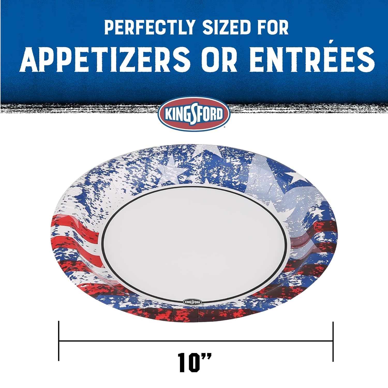 Kingsford Robuste, einweichfeste Pappteller, 25,4 cm, 35 Stück (6 Stück) | Langlebige Pappteller für Grillabende, Picknicks und Feiertage | mikrowellengeeignete Einwegteller für den täglichen Gebrauch