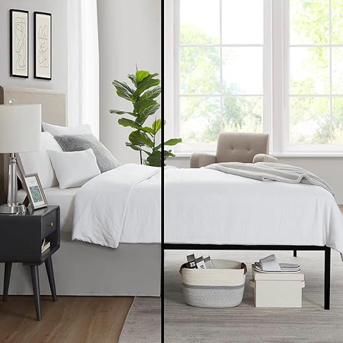 Miniatura 2 de Falda de cama extra suave y ligera de 600 hilos, 100% algodón egipcio, 1 pieza, longitud de caída (18 pulgadas), esquinas divididas, tamaño King a