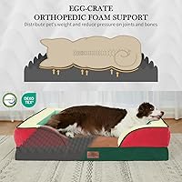 Vista 219 de Comfort Expression - Cama ortopédica para perros extragrandes, 53 x 42 pulgadas, cama impermeable y de apoyo de espuma con cojines removibles