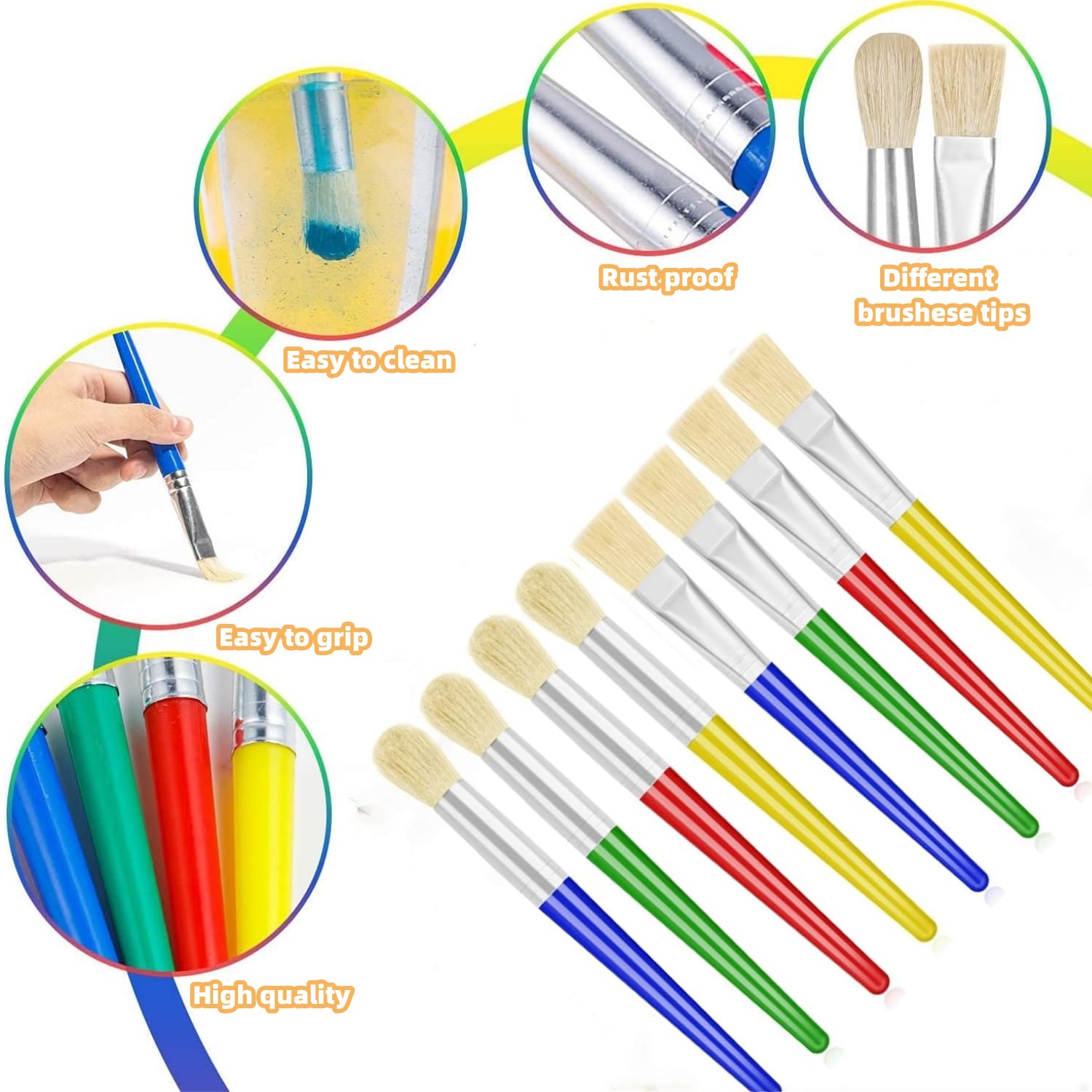 Set Di Pennelli Per Pittura Artecho 20 Pezzi Set Di Pennelli Artistici Colorati Per Capelli In Nylon Manico In Plastica Per Bambini Pittura Acrilica