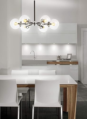 Miniatura 8 de JONATHAN Y JYL9015A Caleb - Colgante de latón de 6 luces de 28 pulgadas, contemporáneo, transitorio, regulable, ajustable, para cocina, sala de