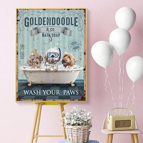 Miniatura 2 de UPABLUNSO Goldendoodle - Kits de pintura de diamantes para adultos, 5D DIY redondo de taladro completo, arte de diamante, lienzo para decoración de
