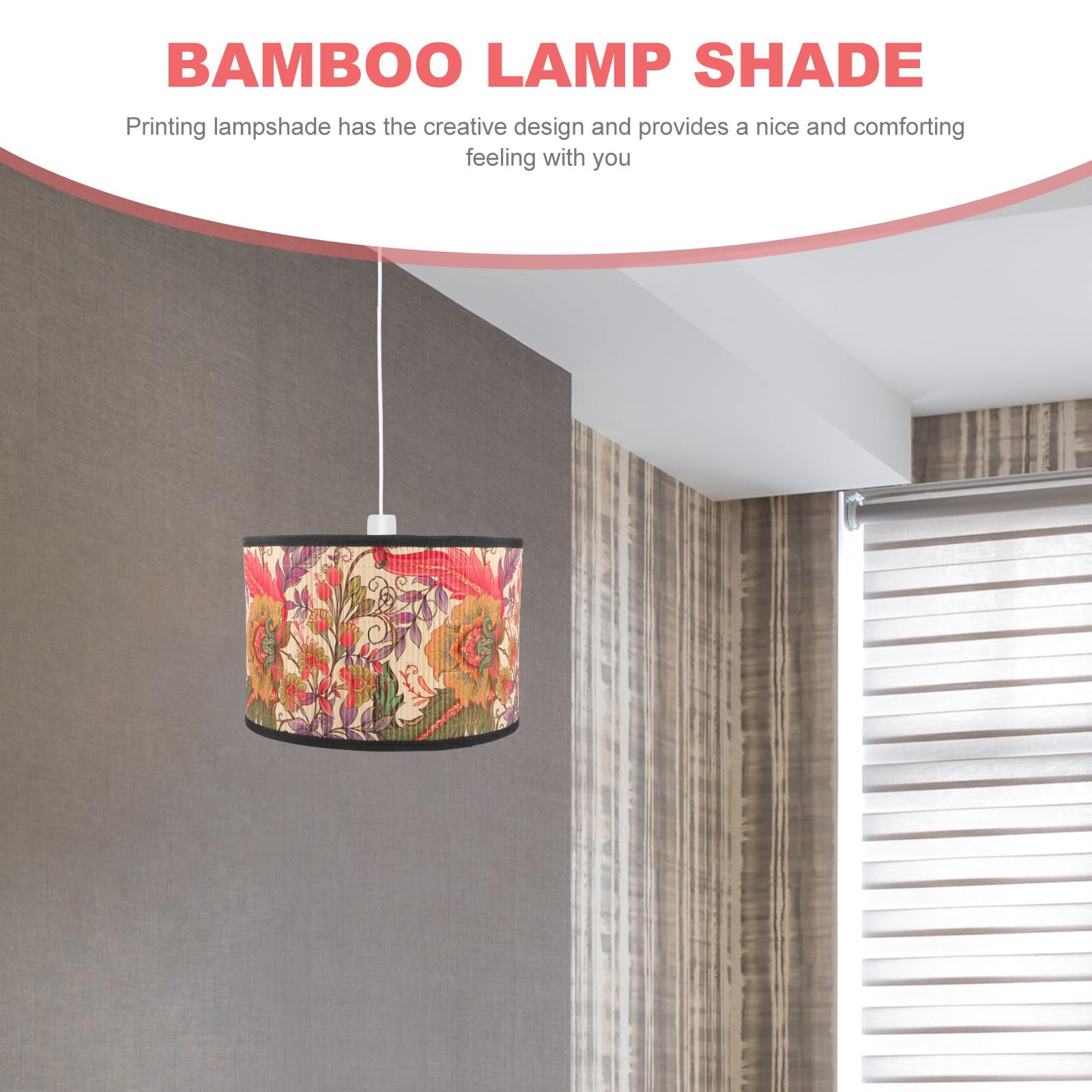 Paralume in Bambù Intrecciato per Lampada da Tavolo Struttura Stabile, Design Elegante e Stile Rustico, Adatto per Soggiorno e Camera da Letto